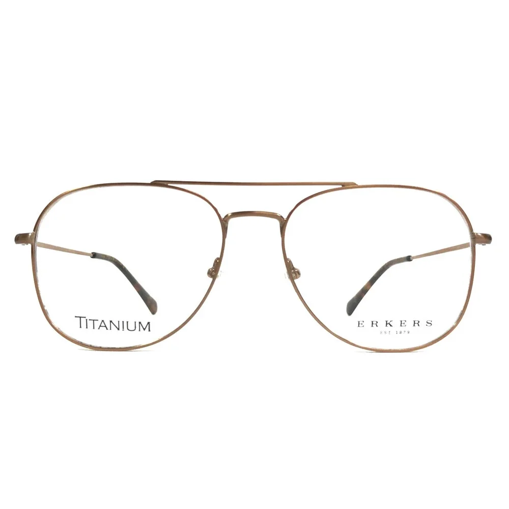 Erkers Eyeglasses Frames NORWOOD COPPER Matte Gold Wire Rim Titanium 55-17-145
